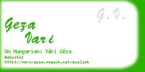 geza vari business card